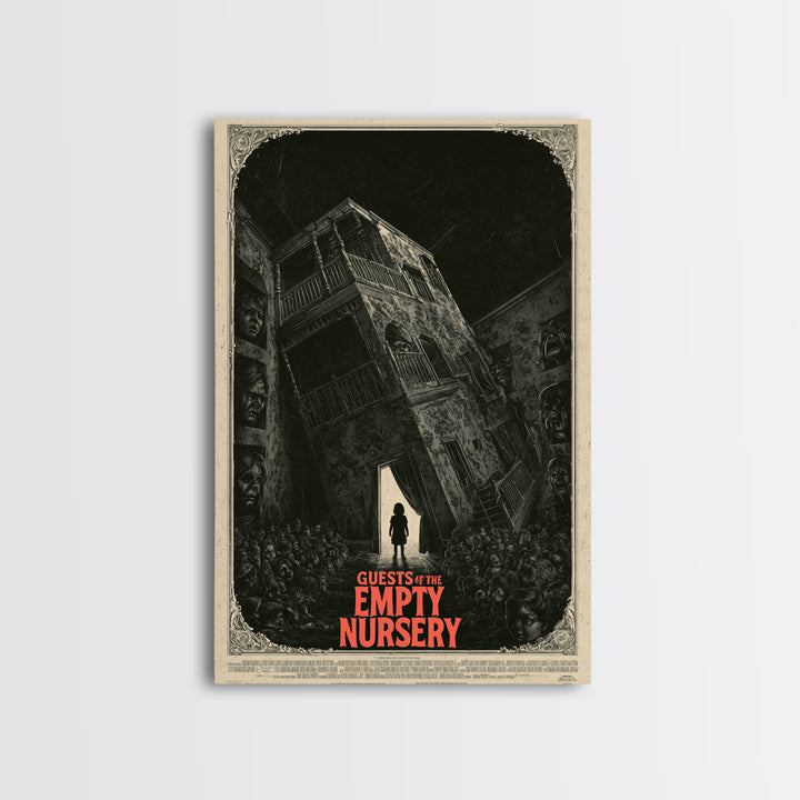 Guests Of The Empty Nursery, English Language Horror Movie Poster, Giallo Horror Art, Cult Horror Poster, Framed Canvas Print
