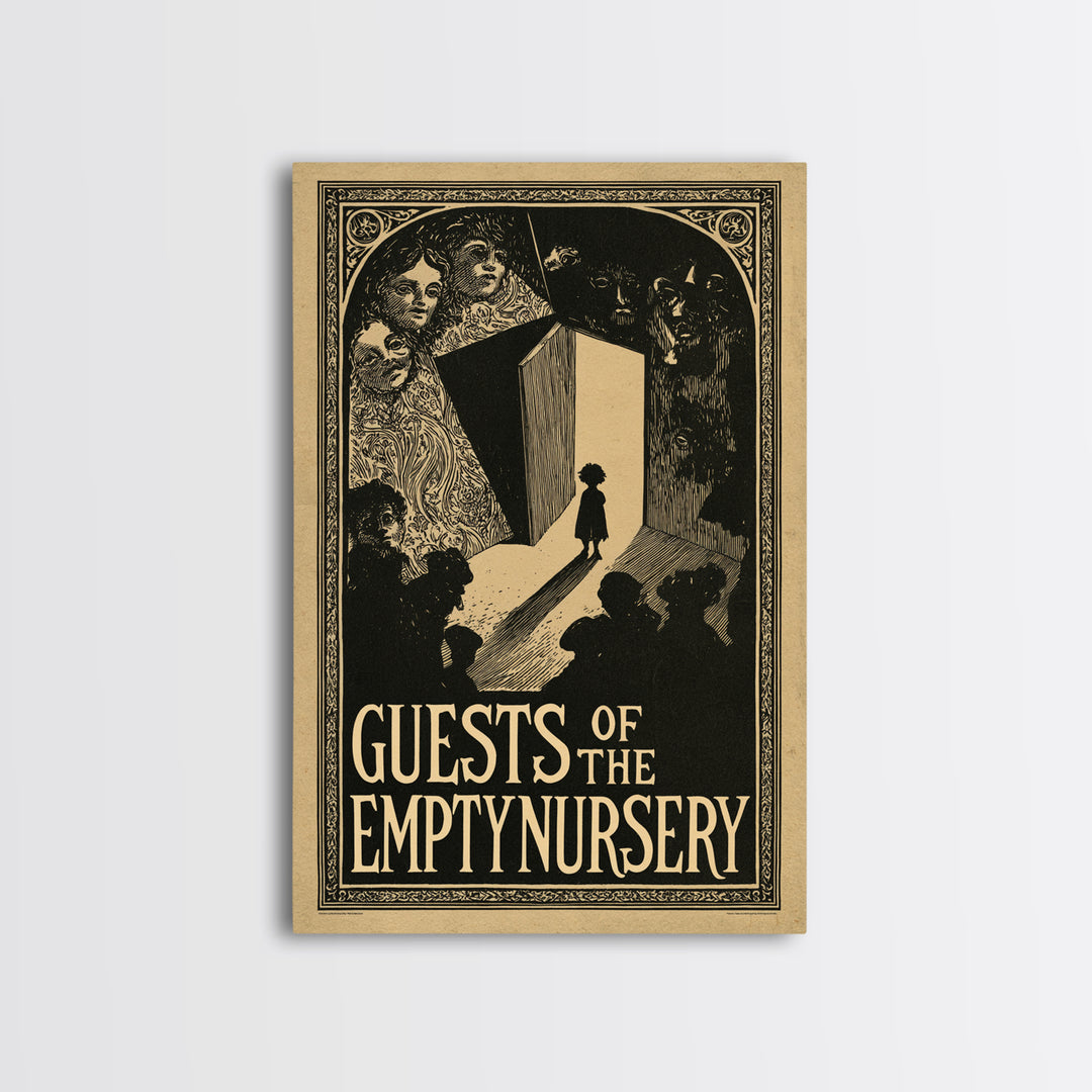Guests Of The Empty Nursery, English Language Horror Movie Poster, Decadent Line Art, Classic Monster Poster, Horror Wall Decor