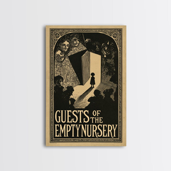 Guests Of The Empty Nursery, English Language Horror Movie Poster, Decadent Line Art, Classic Monster Poster, Horror Wall Decor