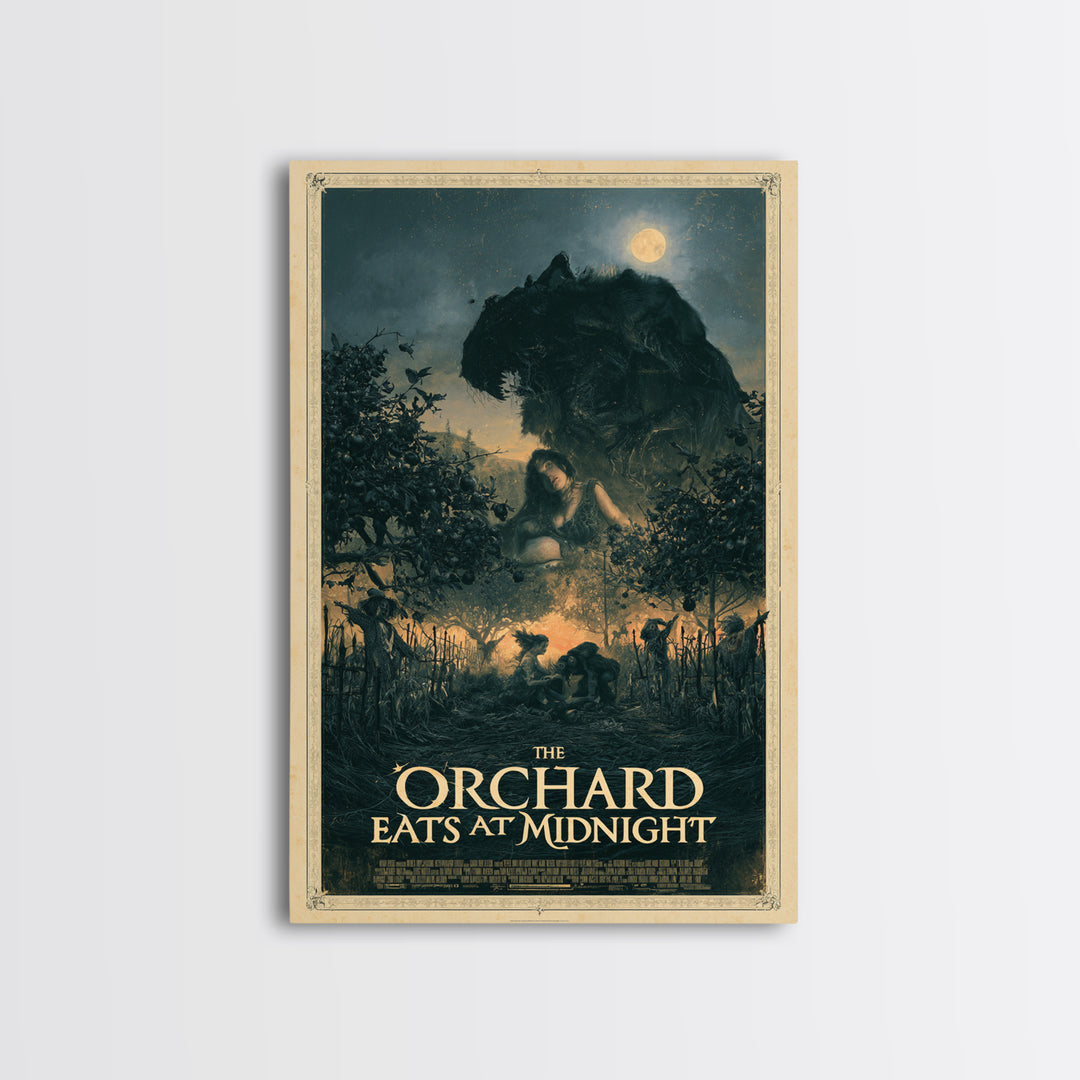 The Orchard Eats At Midnight, English Language Horror Movie Poster, Gothic Nightmare Art, Retro Horror Movie Art, Canvas Print