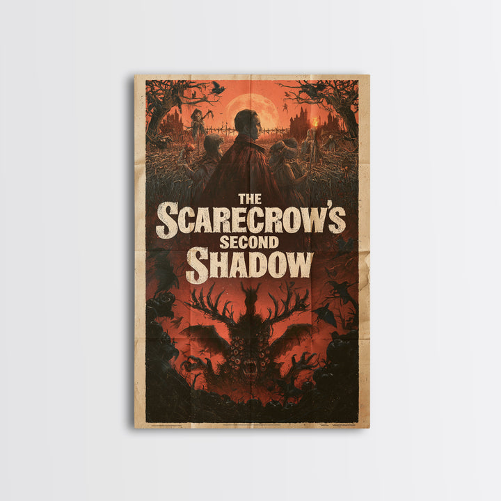 The Scarecrow'S Second Shadow, English Language Horror Movie Poster, 1960s Horror Art, Classic Monster Poster, Framed Canvas Print