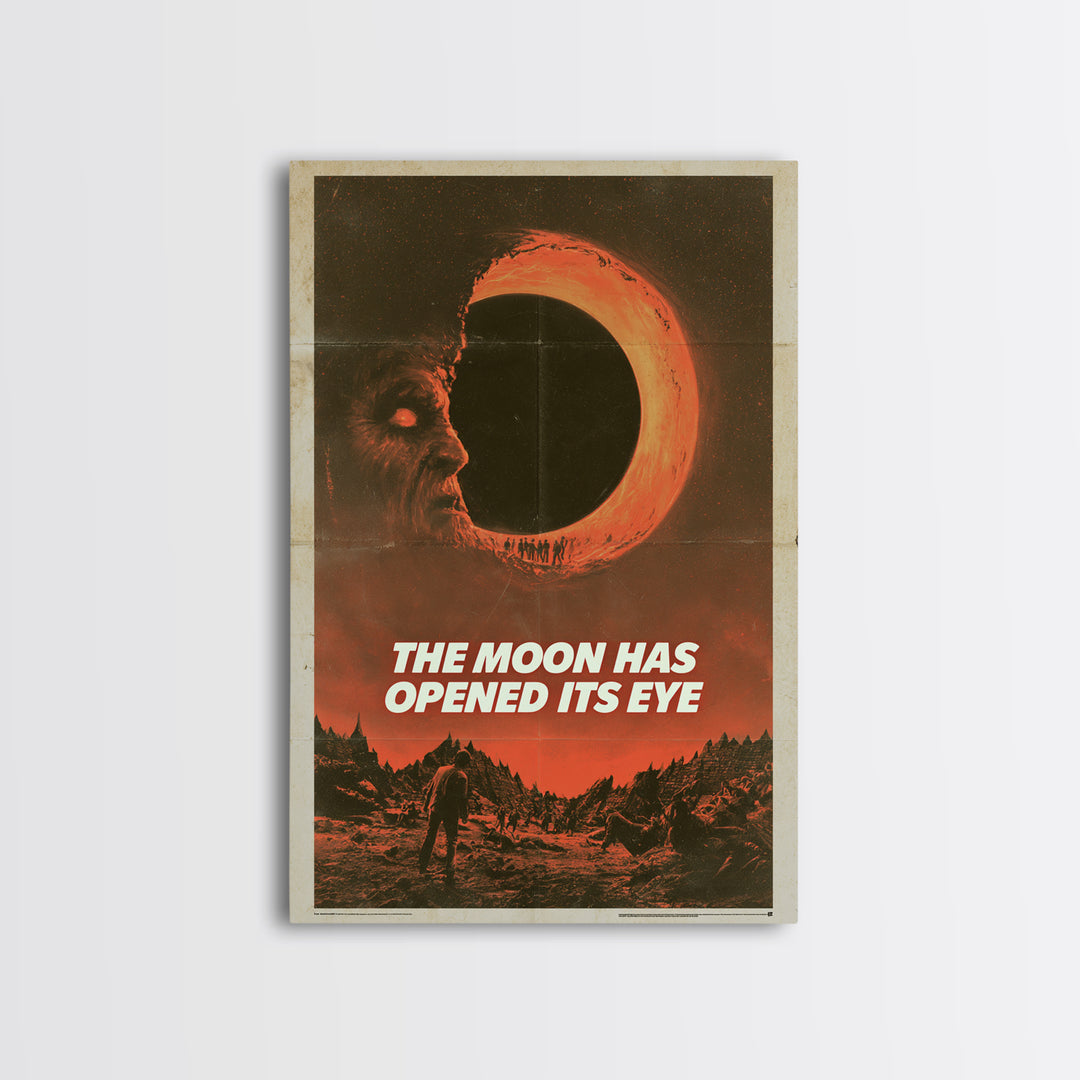 The Moon Has Opened Its Eye, English Language Horror Movie Poster, 1970s Horror Art, Retro Horror Movie Art, Framed Canvas Print