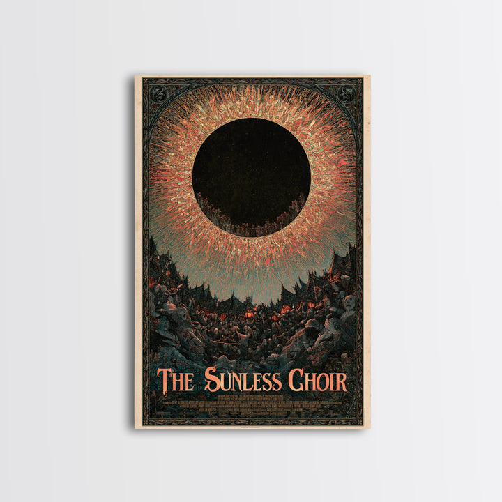 The Sunless Choir, English Language Horror Movie Poster, Stained Glass Gothic Art, Classic Monster Poster, Canvas Print, Horror Wall Decor