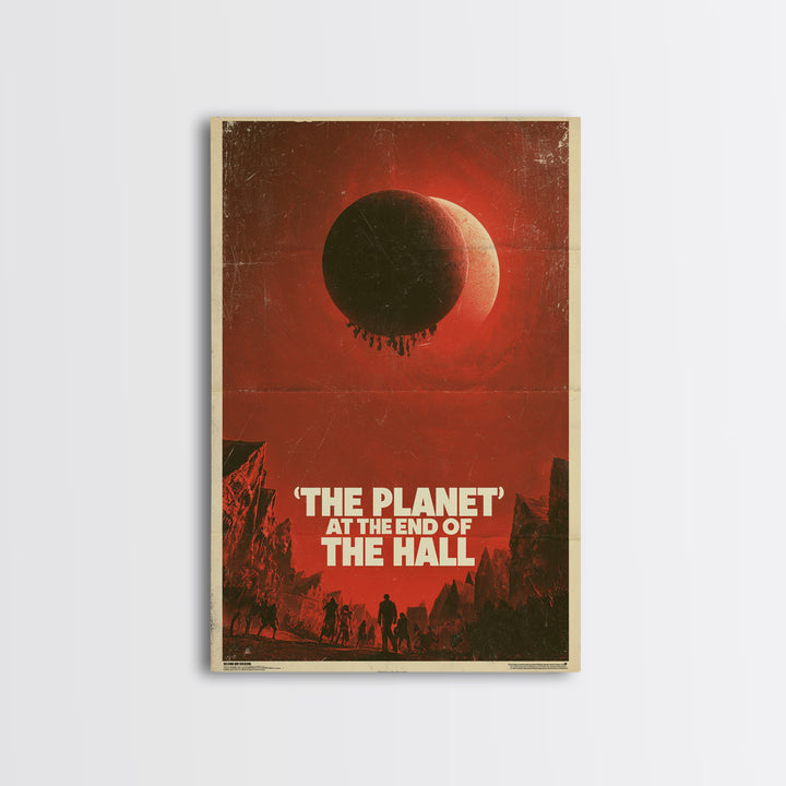 The Planet At The End Of The Hall, English Language Horror Movie Poster, 1970s Horror Art, Gothic Cinema Wall Art, Canvas Print