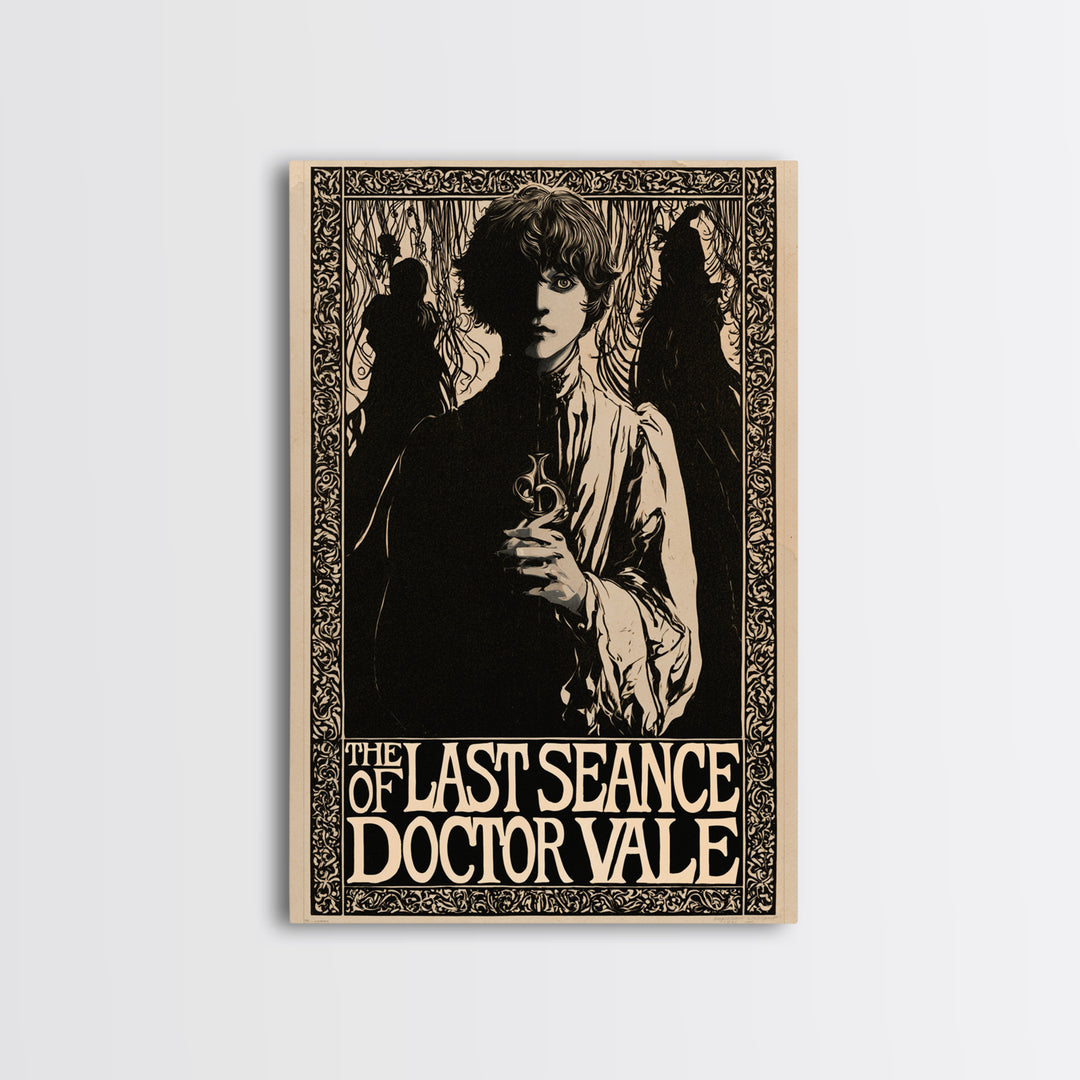 The Last Seance Of Doctor Vale, English Language Horror Movie Poster, Decadent Line Art, Retro Horror Movie Art, Canvas Print