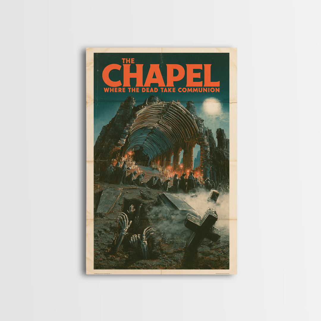 The Chapel Where The Dead Take Communion, English Language Horror Movie Poster, Giallo Horror Art, Classic Monster Poster, Canvas Print