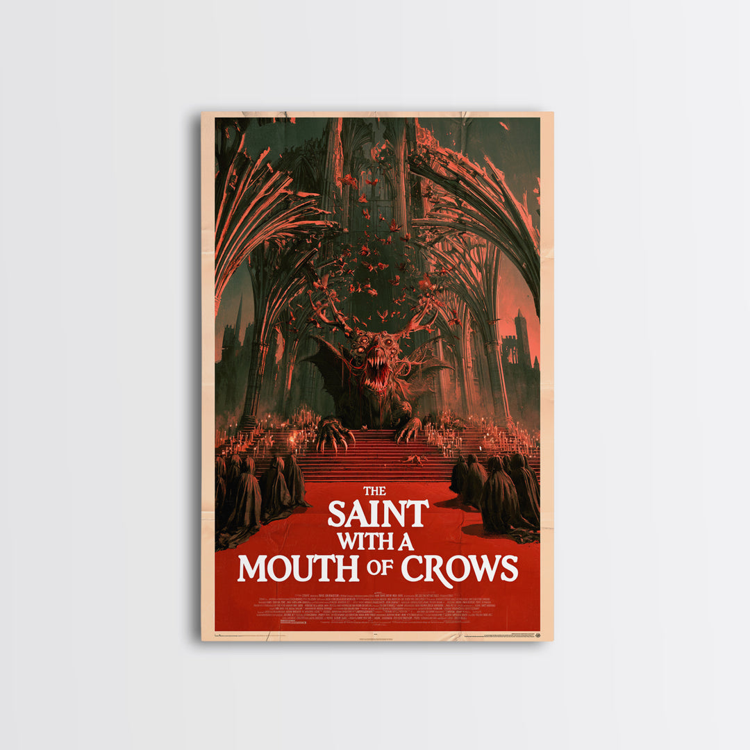 The Saint With A Mouth Of Crows, English Language Horror Movie Poster, 1960s Horror Art, Retro Horror Movie Art, Canvas Print