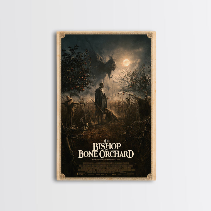 The Bishop Of Bone Orchard, English Language Horror Movie Poster, Gothic Nightmare Art, Classic Monster Poster, Canvas Print