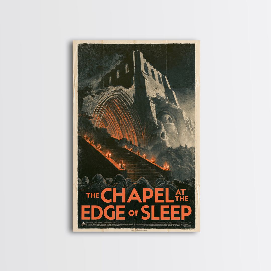 The Chapel At The Edge Of Sleep, English Language Horror Movie Poster, 1930s Horror Art, Retro Horror Movie Art, Canvas Print