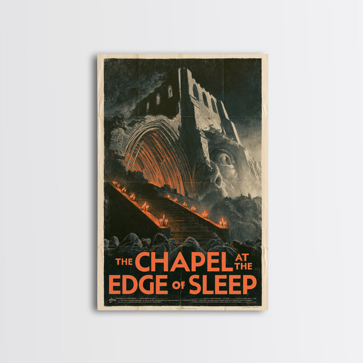 The Chapel At The Edge Of Sleep, English Language Horror Movie Poster, 1930s Horror Art, Retro Horror Movie Art, Canvas Print