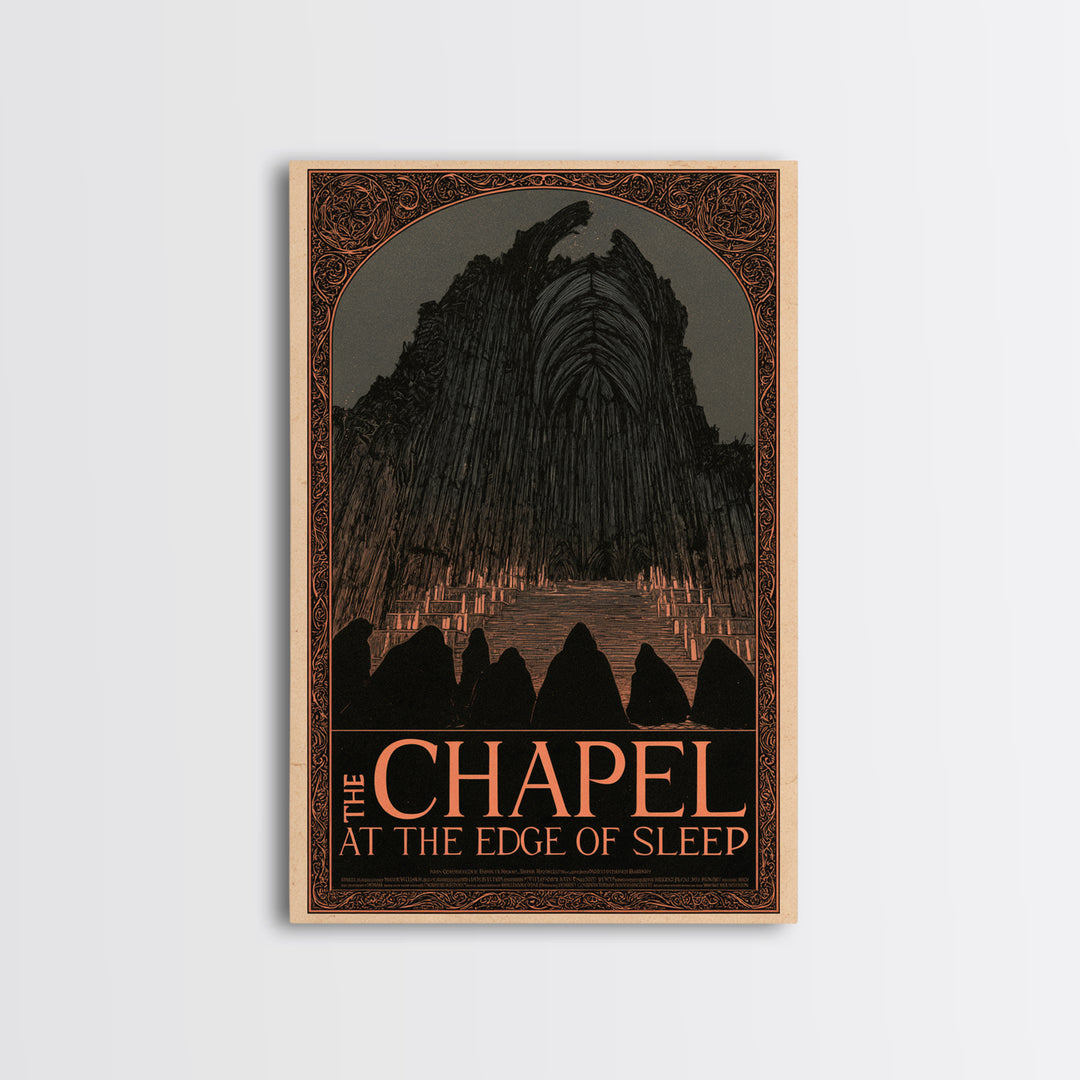 The Chapel At The Edge Of Sleep, English Language Horror Movie Poster, Decadent Line Art, Gothic Cinema Wall Art
