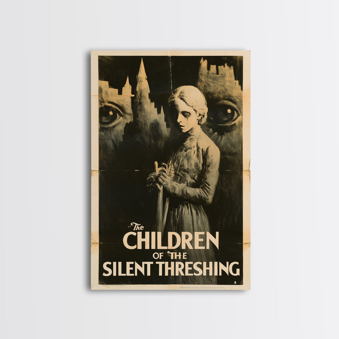 The Children Of The Silent Threshing, English Language Horror Movie Poster, 1930s Horror Art, Retro Horror Movie Art, Canvas Print