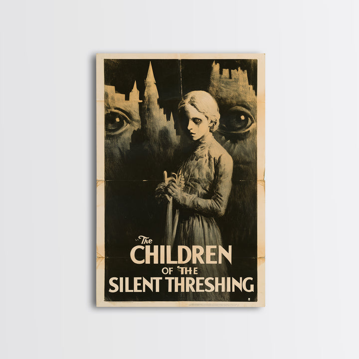 The Children Of The Silent Threshing, English Language Horror Movie Poster, 1930s Horror Art, Retro Horror Movie Art, Canvas Print