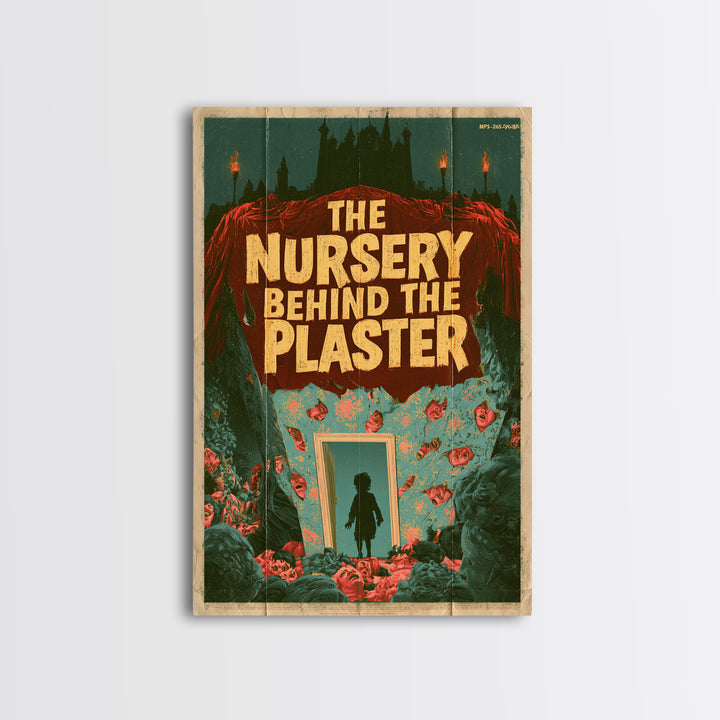 The Nursery Behind The Plaster, English Language Horror Movie Poster, 1960s Horror Art, Cult Horror Poster, Framed Canvas Print