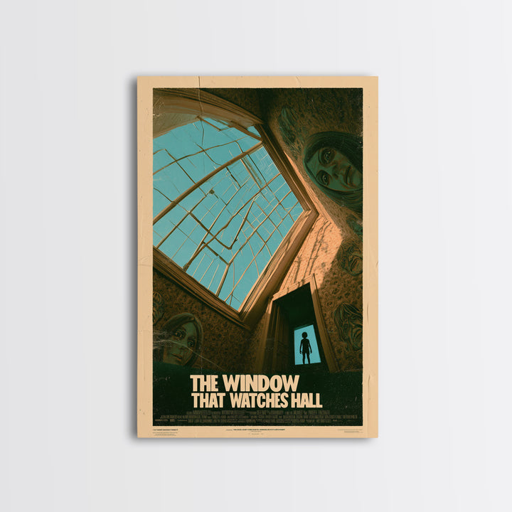 The Window That Watches The Hall, English Language Horror Movie Poster, 1970s Horror Art, Cult Horror Poster, Canvas Print
