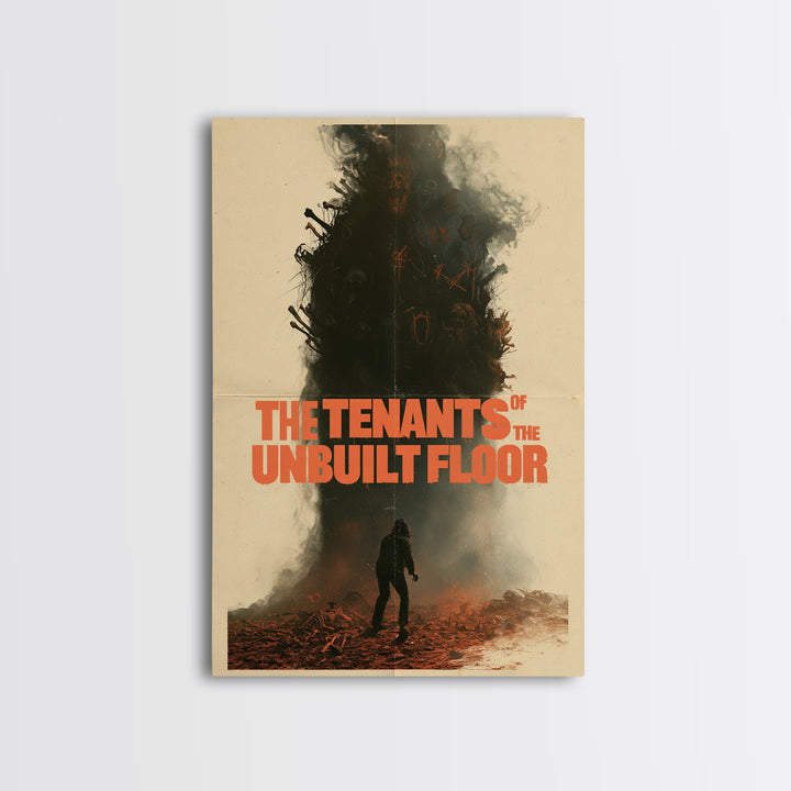 The Tenants Of The Unbuilt Floor, English Language Horror Movie Poster, 1970s Horror Art, Cult Horror Poster, Framed Canvas Print