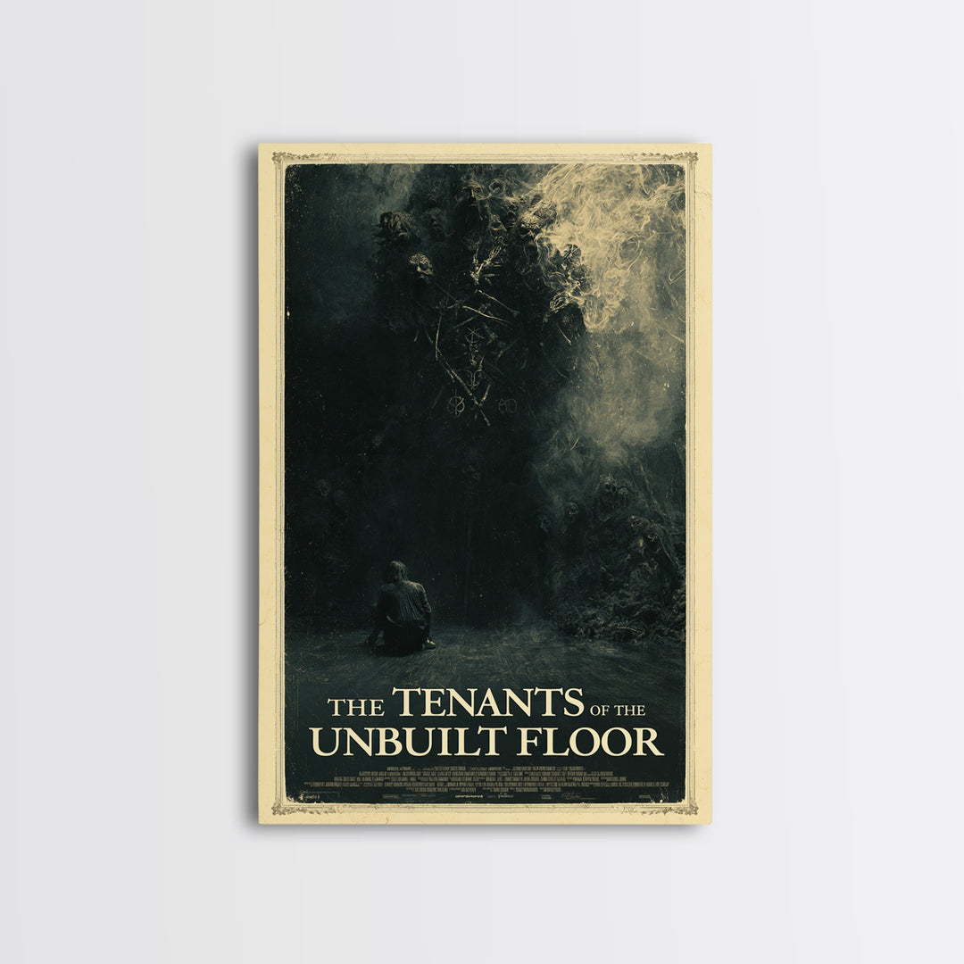 The Tenants Of The Unbuilt Floor, English Language Horror Movie Poster, Dark Romantic Horror Art, Cult Horror Poster, Canvas Print