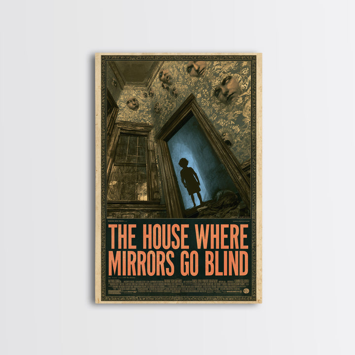 The House Where Mirrors Go Blind, English Language Horror Movie Poster, Gothic Nightmare Art, Gothic Cinema Wall Art, Horror Wall Decor