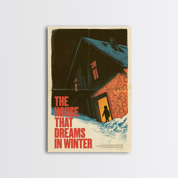 The House That Dreams In Winter, English Language Horror Movie Poster, 1970s Horror Art, Retro Horror Movie Art, Framed Canvas Print