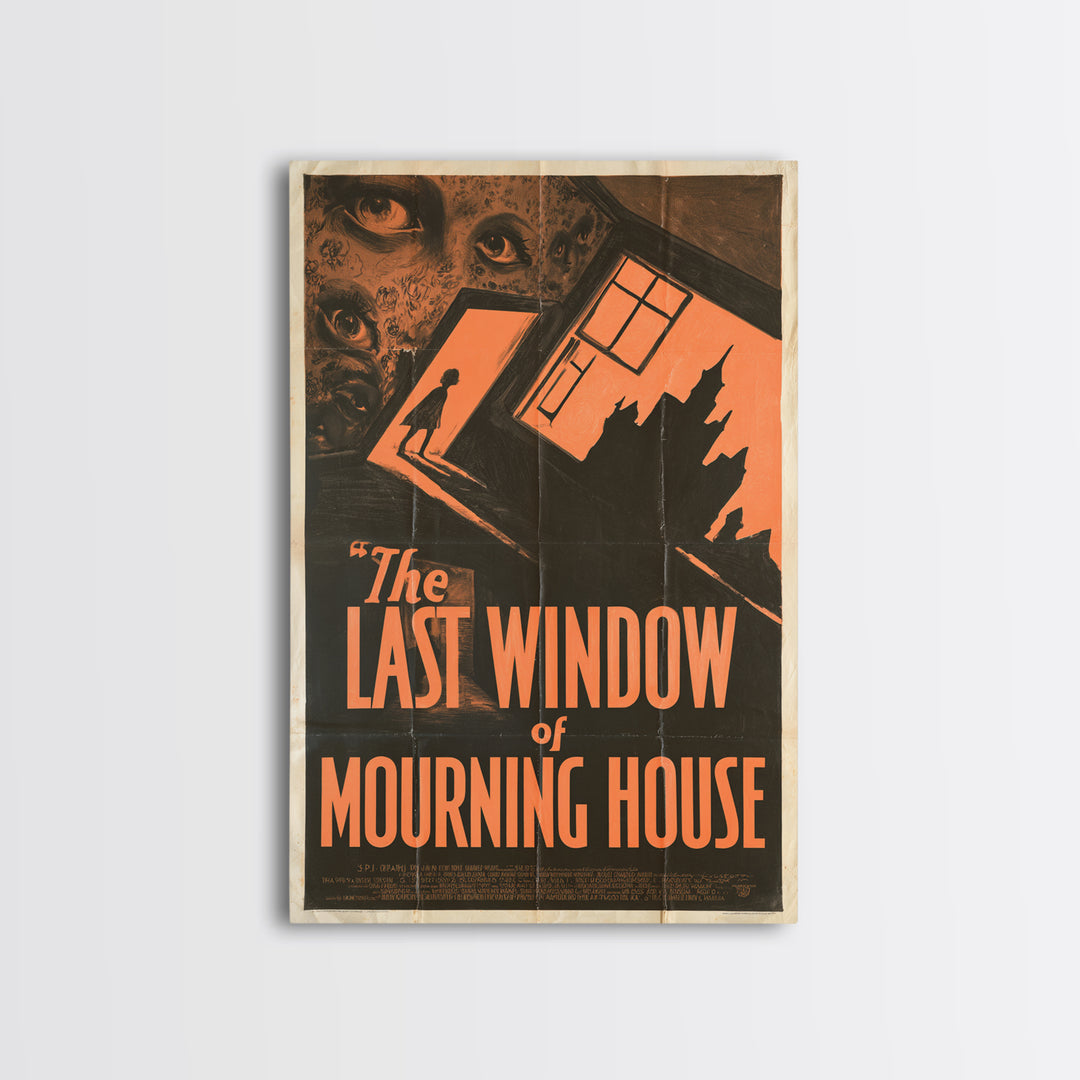 The Last Window Of Mourning House, English Language Horror Movie Poster, 1930s Horror Art, Cult Horror Poster, Canvas Print