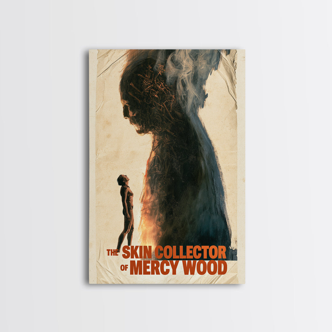 The Skin Collector Of Mercy Wood, English Language Horror Movie Poster, 1970s Horror Art, Cult Horror Poster, Canvas Print