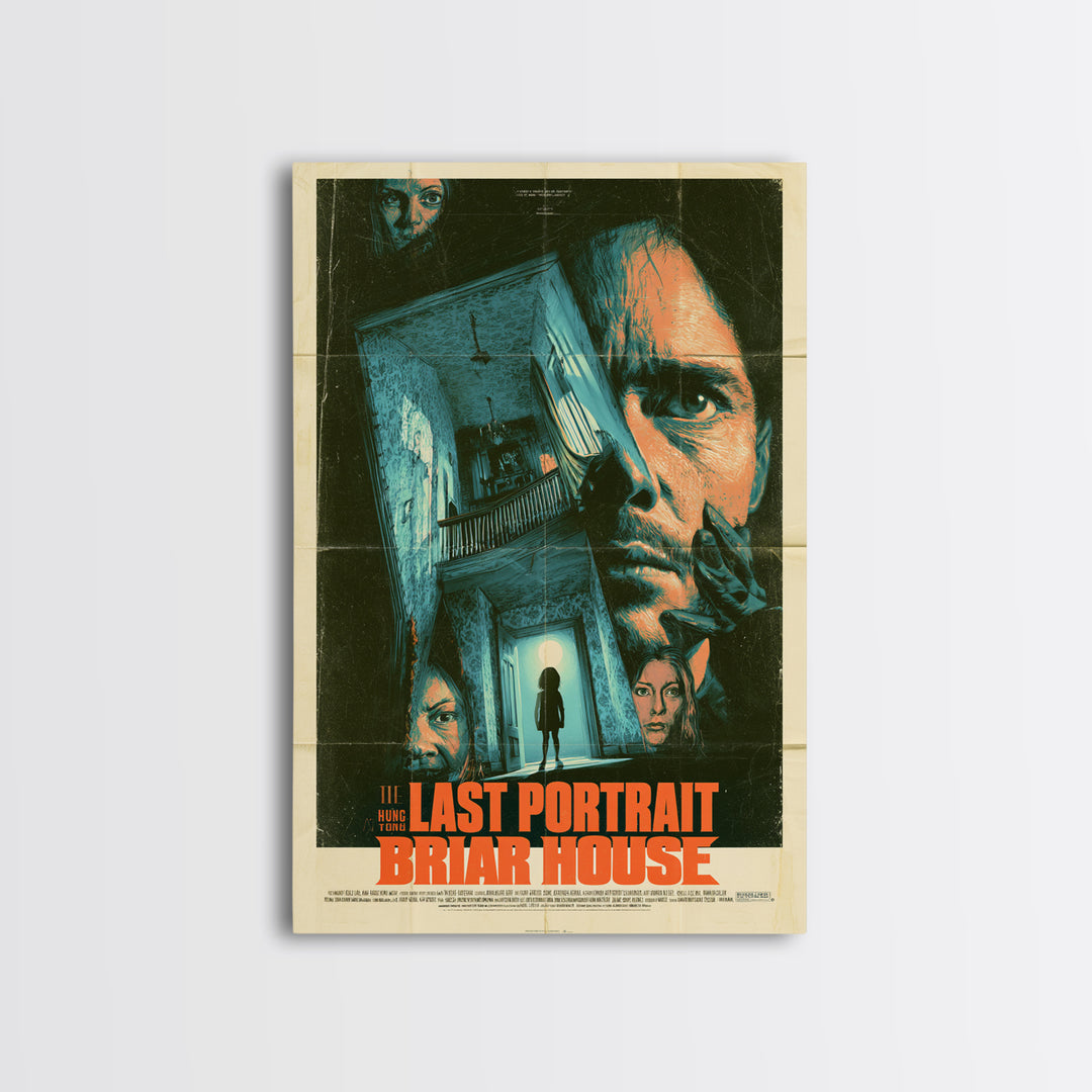The Last Portrait Hung At Briar House, English Language Horror Movie Poster, Giallo Horror Art, Gothic Cinema Wall Art, Canvas Print