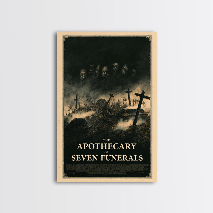 The Apothecary Of Seven Funerals, English Language Horror Movie Poster, Dark Romantic Horror Art, Retro Horror Movie Art, Canvas Print
