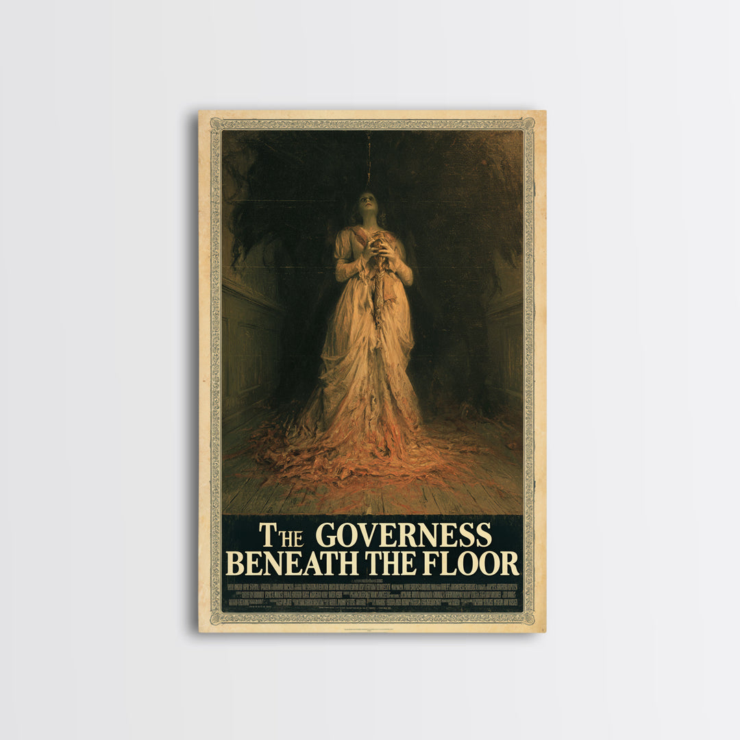 The Governess Beneath The Floor, English Language Horror Movie Poster, Gothic Nightmare Art, Classic Monster Poster, Horror Wall Decor