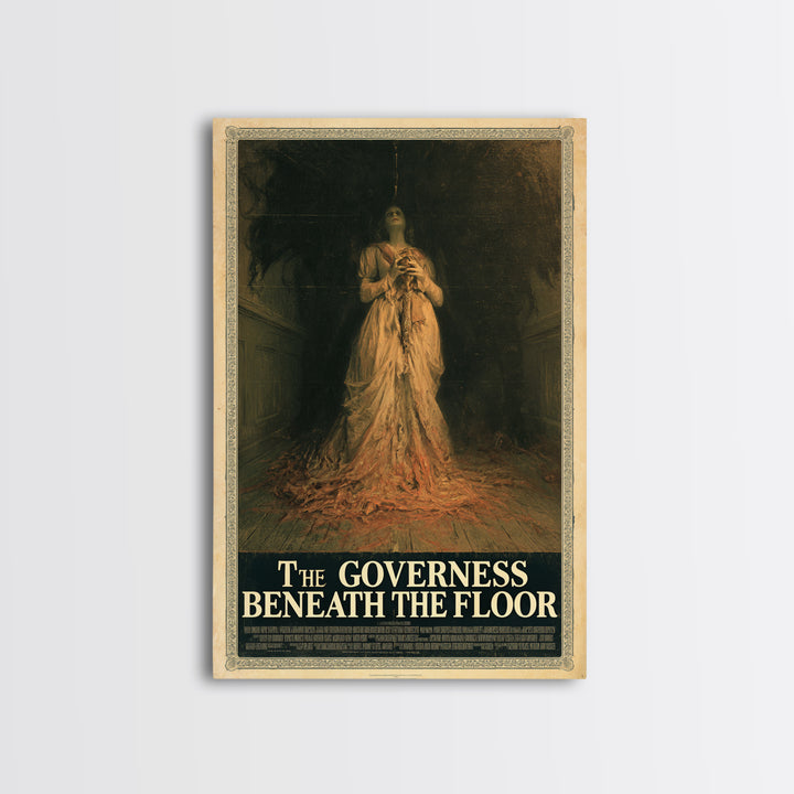 The Governess Beneath The Floor, English Language Horror Movie Poster, Gothic Nightmare Art, Classic Monster Poster, Horror Wall Decor