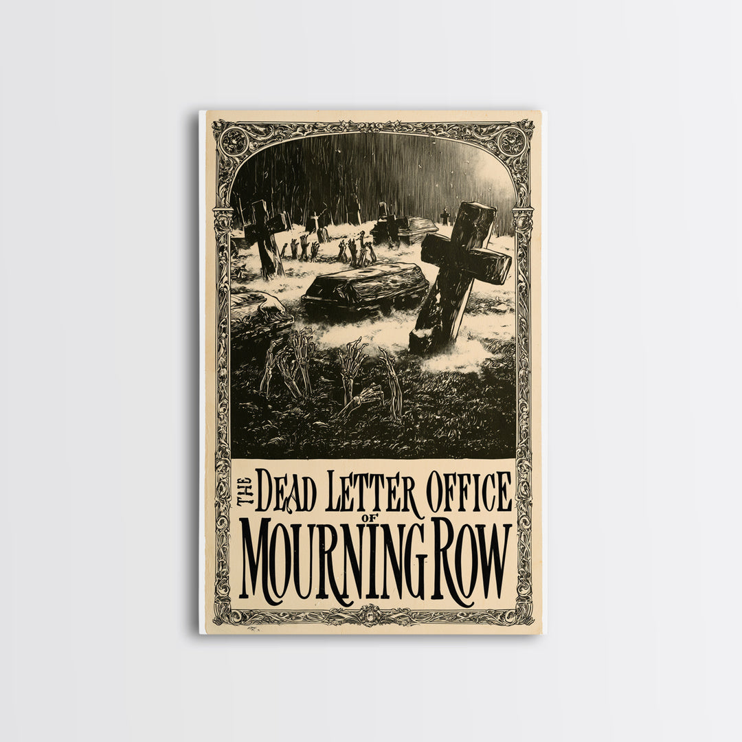 The Dead Letter Office Of Mourning Row, English Language Horror Movie Poster, Decadent Line Art, Gothic Cinema Wall Art