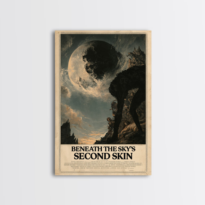 Beneath The Sky'S Second Skin, English Language Horror Movie Poster, Gothic Nightmare Art, Retro Horror Movie Art, Framed Canvas Print
