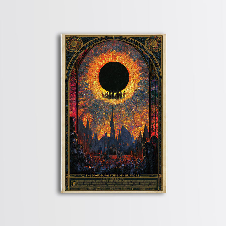 The Stars Have Buried Their Faces, English Language Horror Movie Poster, Stained Glass Gothic Art, Classic Monster Poster, Canvas Print