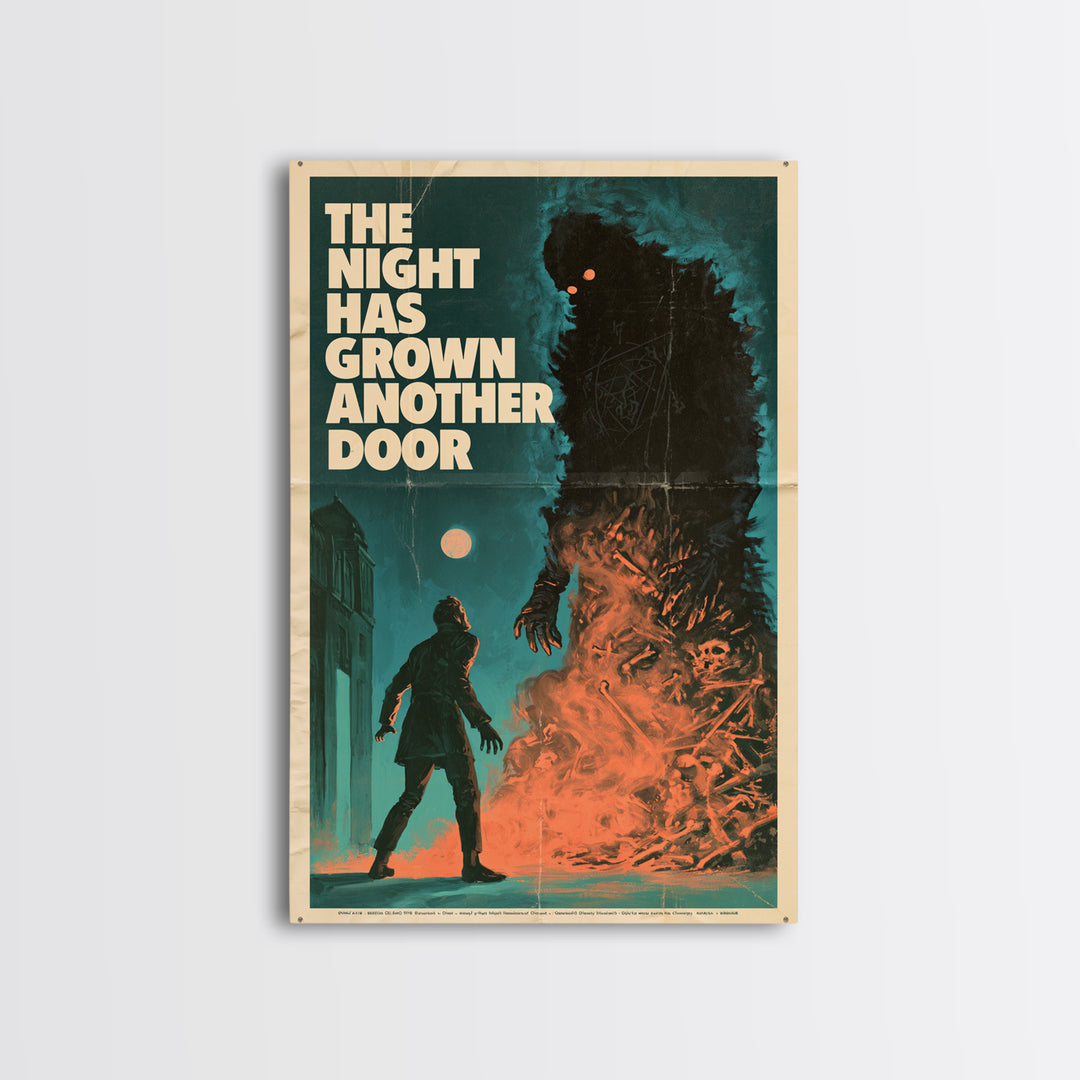 The Night Has Grown Another Door, English Language Horror Movie Poster, Giallo Horror Art, Cult Horror Poster, Framed Canvas Print