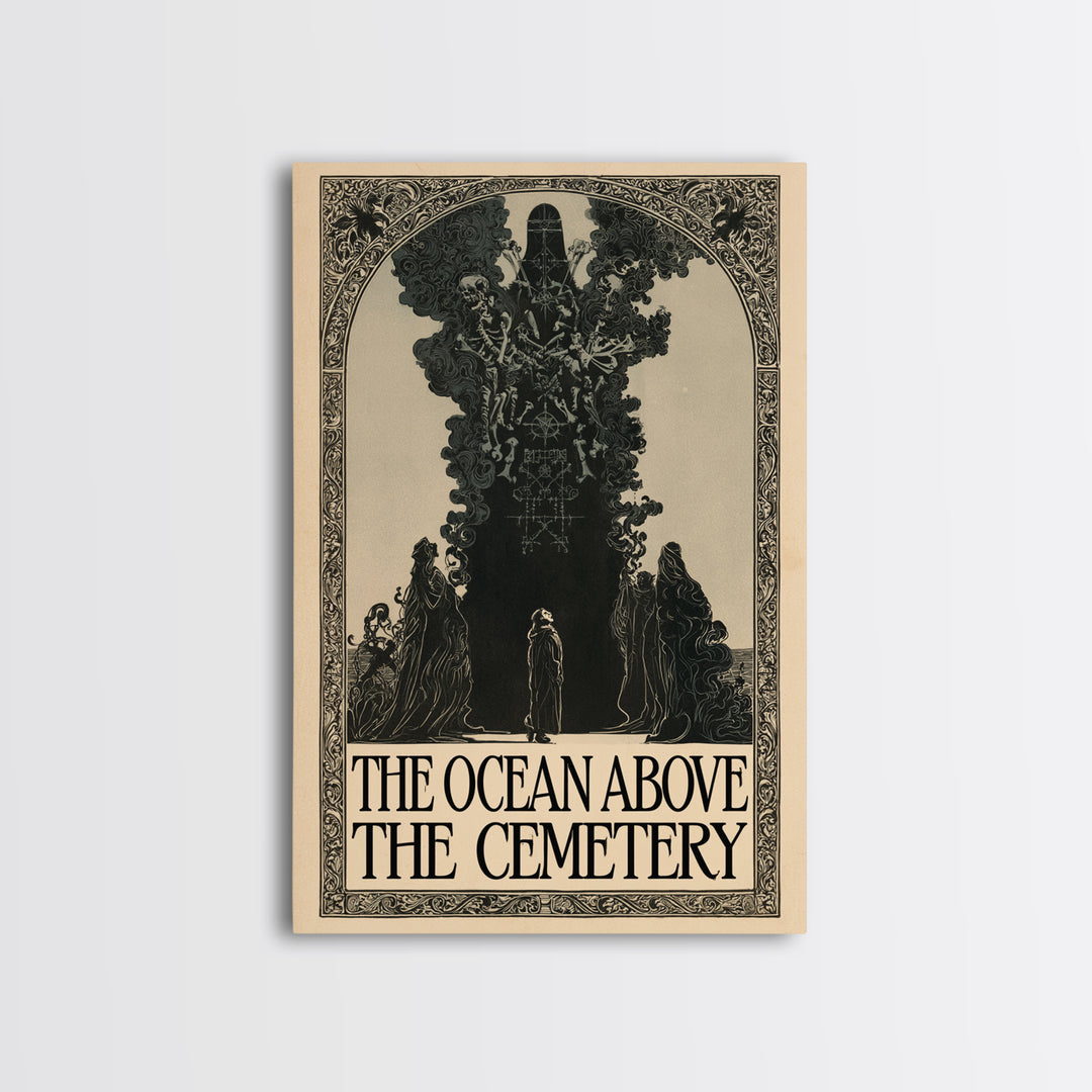The Ocean Above The Cemetery, English Language Horror Movie Poster, Decadent Line Art, Classic Monster Poster, Horror Wall Decor