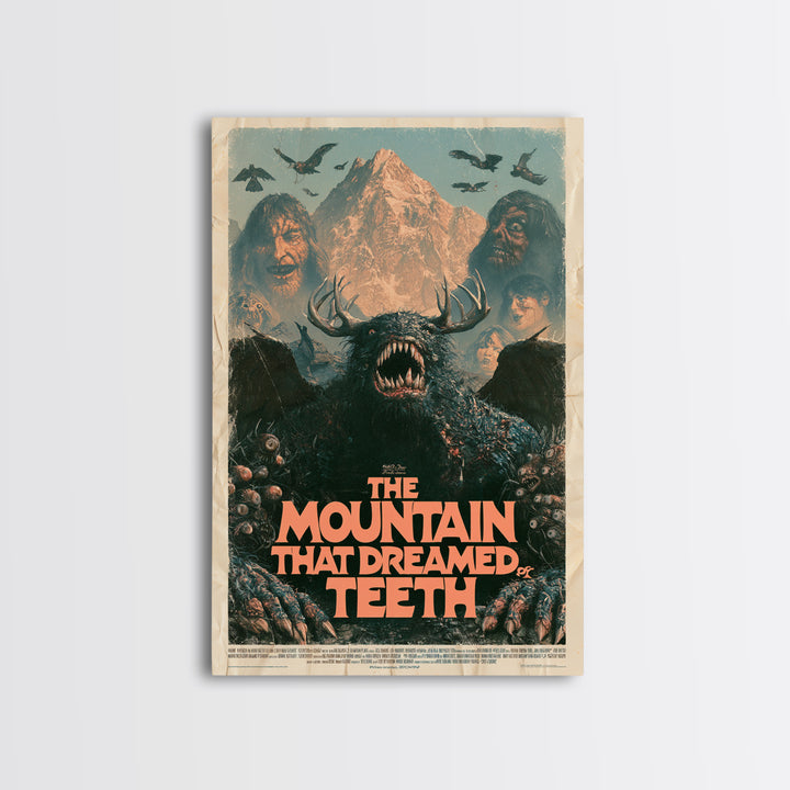 The Mountain That Dreamed Of Teeth, English Language Horror Movie Poster, 1970s Horror Art, Gothic Cinema Wall Art, Canvas Print