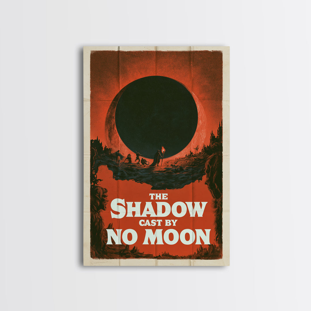 The Shadow Cast By No Moon, English Language Horror Movie Poster, 1960s Horror Art, Retro Horror Movie Art, Framed Canvas Print