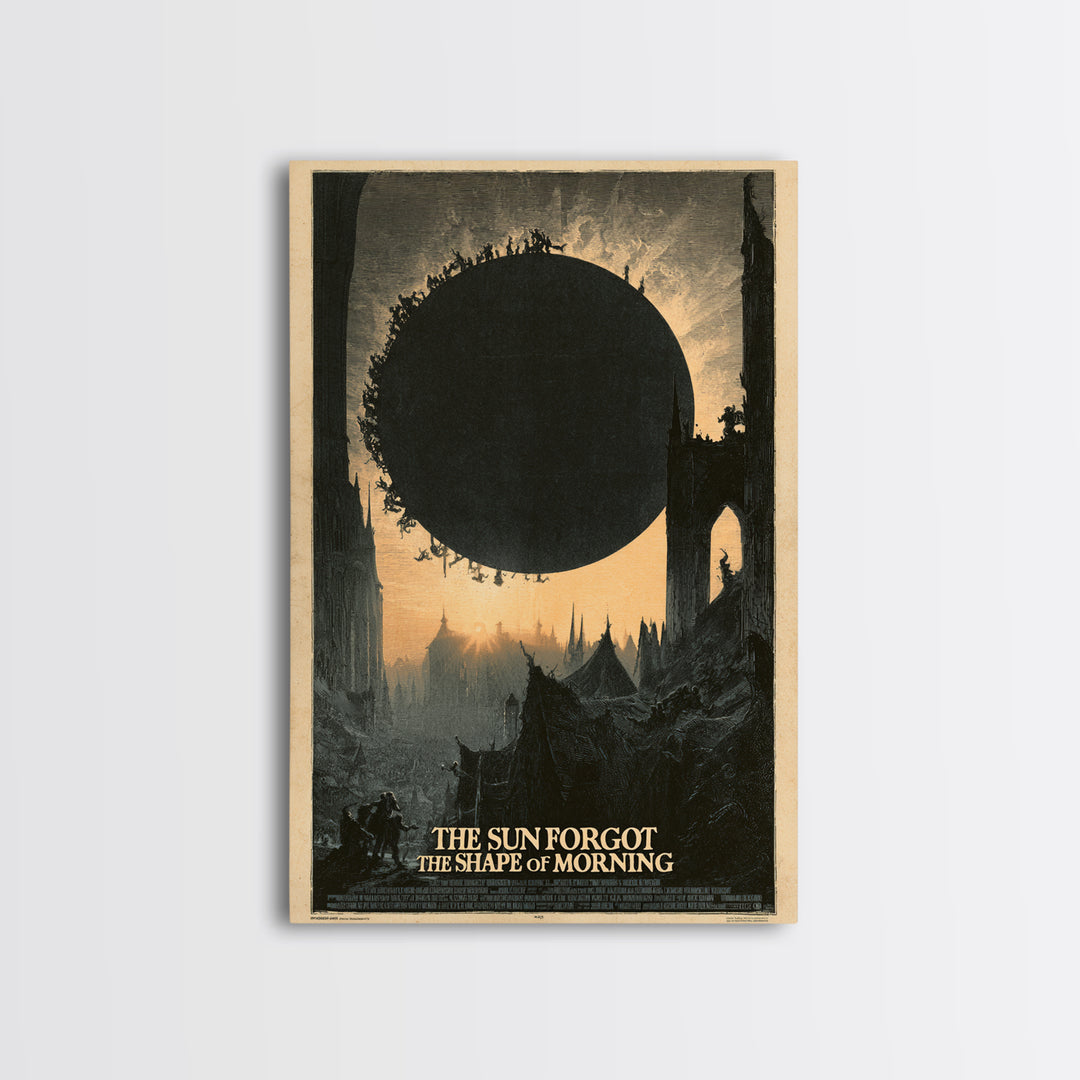 The Sun Forgot The Shape Of Morning, English Language Horror Movie Poster, Gothic Engraving Art, Classic Monster Poster