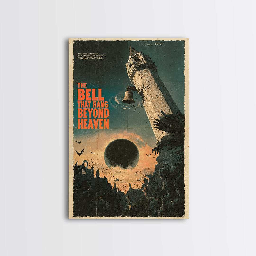 The Bell That Rang Beyond Heaven, English Language Horror Movie Poster, Giallo Horror Art, Classic Monster Poster, Framed Canvas Print