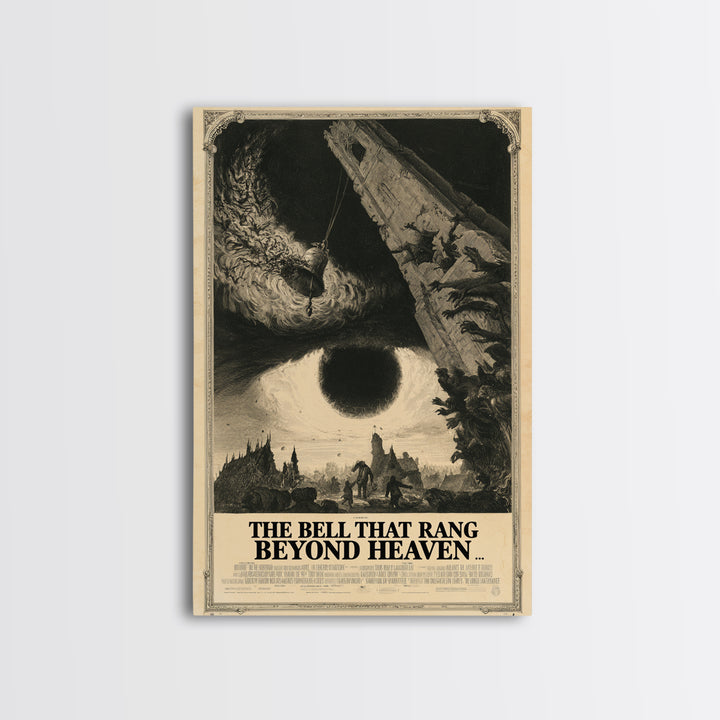 The Bell That Rang Beyond Heaven, English Language Horror Movie Poster, Gothic Engraving Art, Gothic Cinema Wall Art, Horror Wall Decor