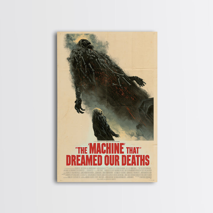 The Machine That Dreamed Our Deaths, English Language Horror Movie Poster, Giallo Horror Art, Cult Horror Poster, Canvas Print