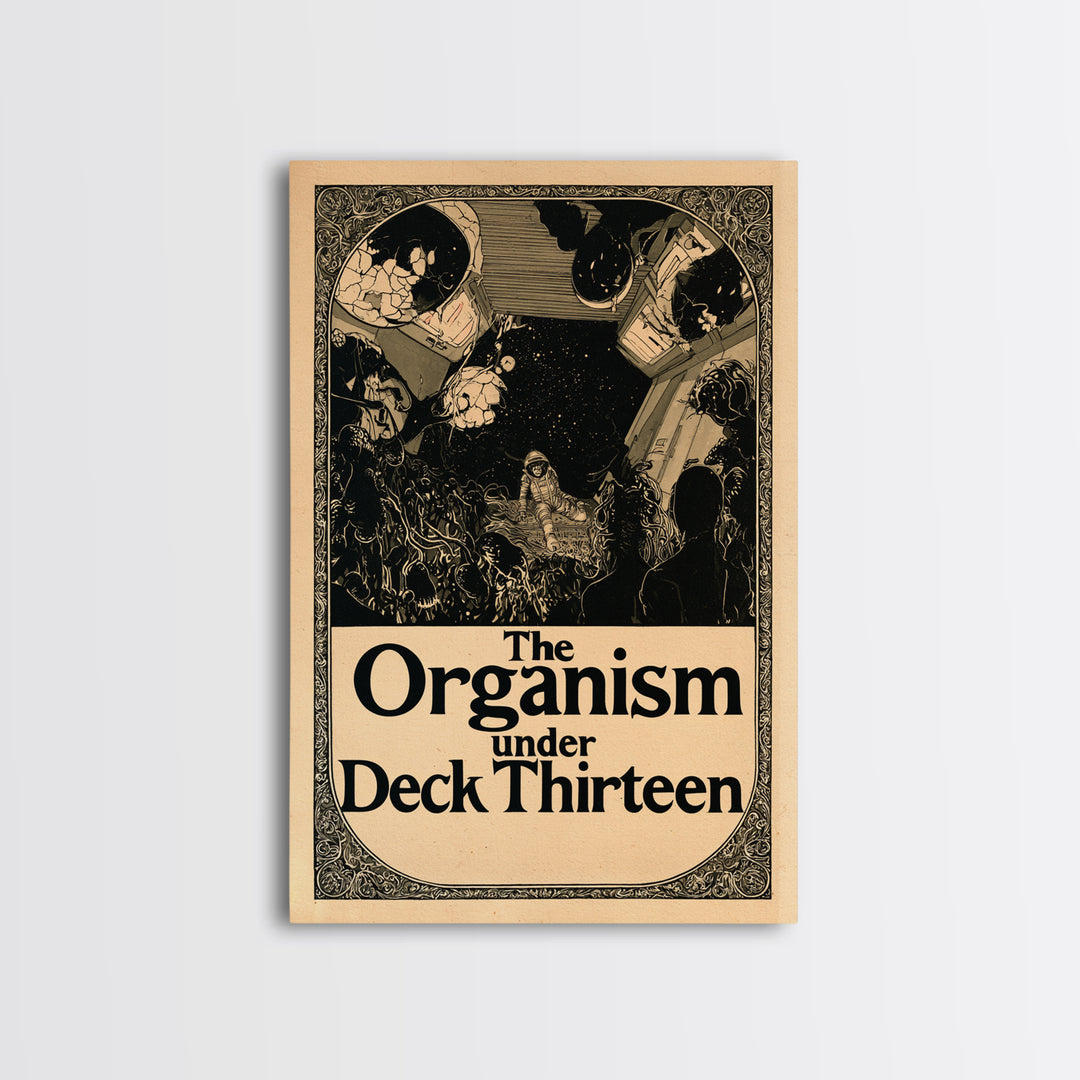 The Organism Under Deck Thirteen, English Language Horror Movie Poster, Decadent Line Art, Classic Monster Poster