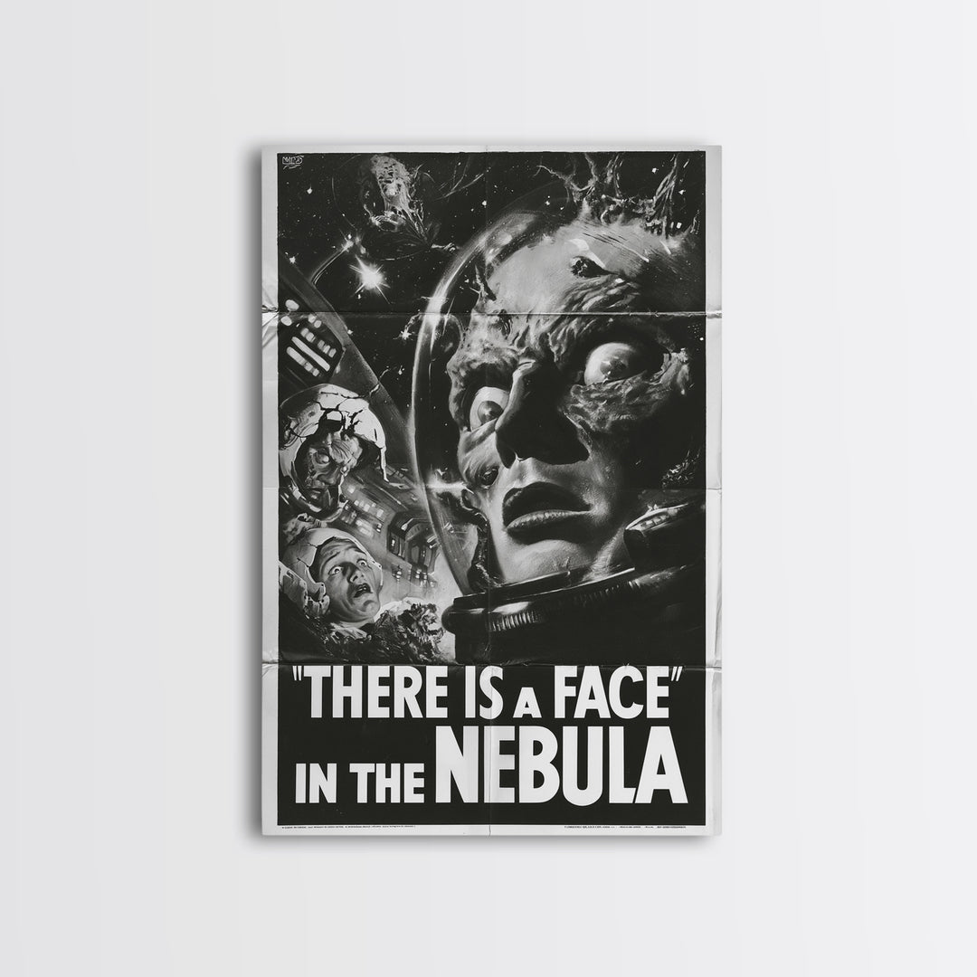 There Is A Face In The Nebula, English Language Horror Movie Poster, 1930s Horror Art, Classic Monster Poster, Canvas Print