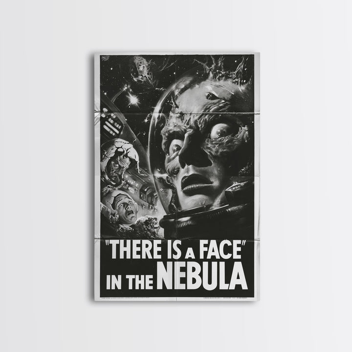 There Is A Face In The Nebula, English Language Horror Movie Poster, 1930s Horror Art, Classic Monster Poster, Canvas Print