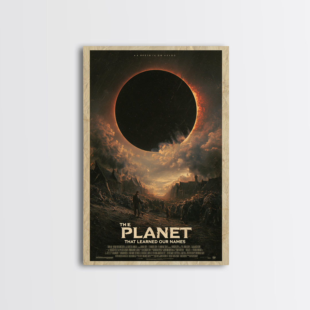 The Planet That Learned Our Names, English Language Horror Movie Poster, Dark Romantic Horror Art, Classic Monster Poster