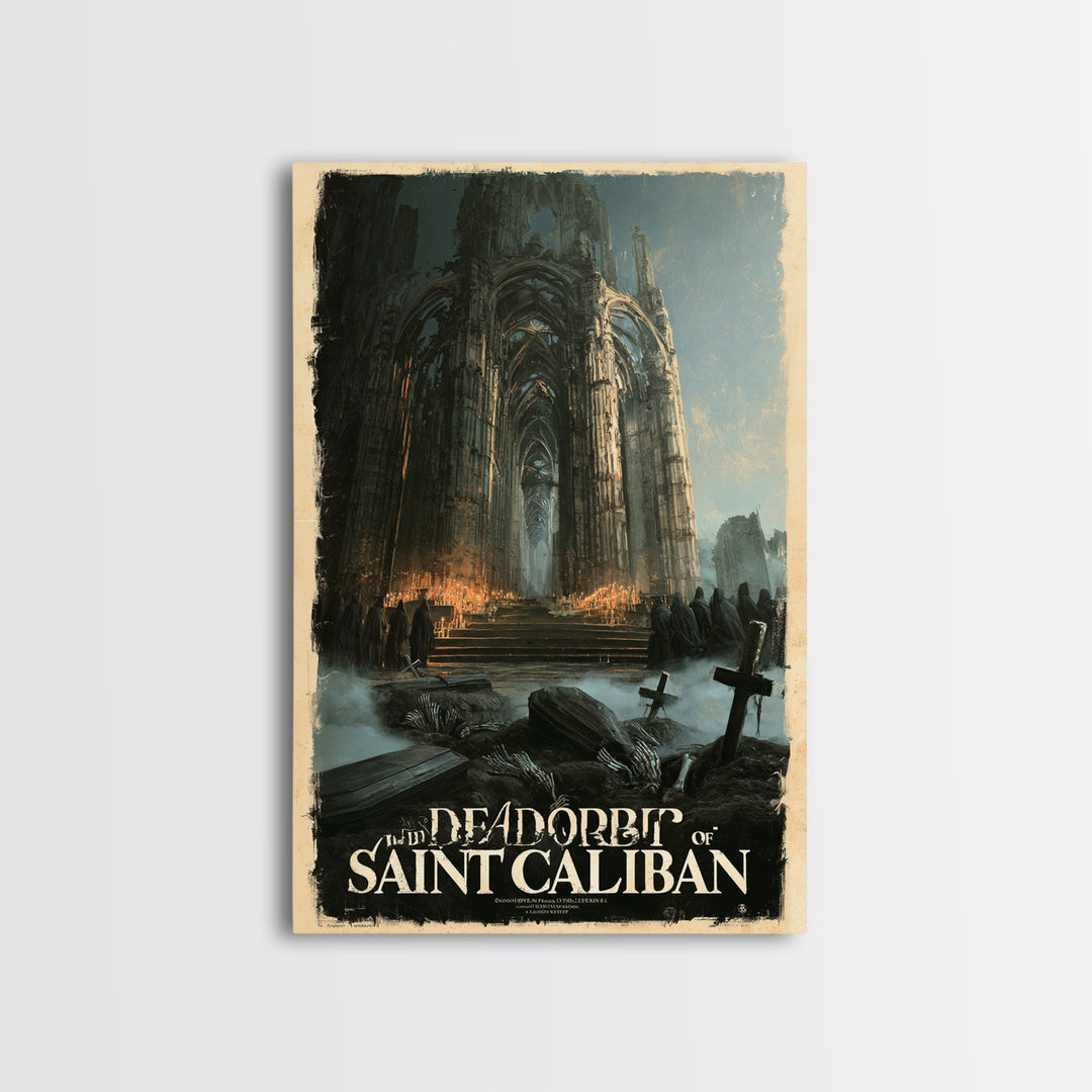 The Dead Orbit Of Saint Caliban, English Language Horror Movie Poster, Gothic Nightmare Art, Gothic Cinema Wall Art, Canvas Print