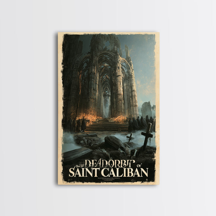 The Dead Orbit Of Saint Caliban, English Language Horror Movie Poster, Gothic Nightmare Art, Gothic Cinema Wall Art, Canvas Print