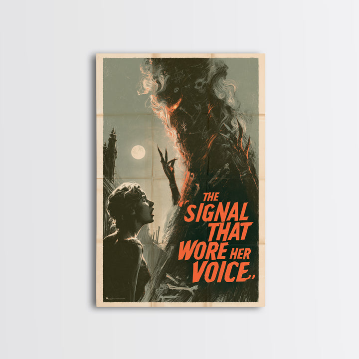 The Signal That Wore Her Voice, English Language Horror Movie Poster, Giallo Horror Art, Cult Horror Poster, Framed Canvas Print