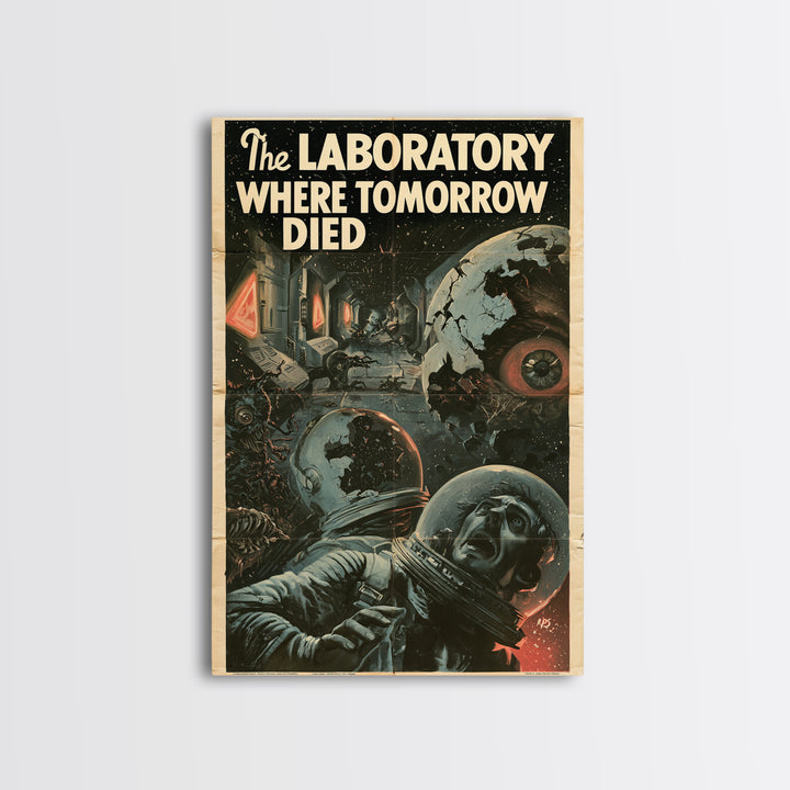 The Laboratory Where Tomorrow Died, English Language Horror Movie Poster, 1930s Horror Art, Gothic Cinema Wall Art, Canvas Print