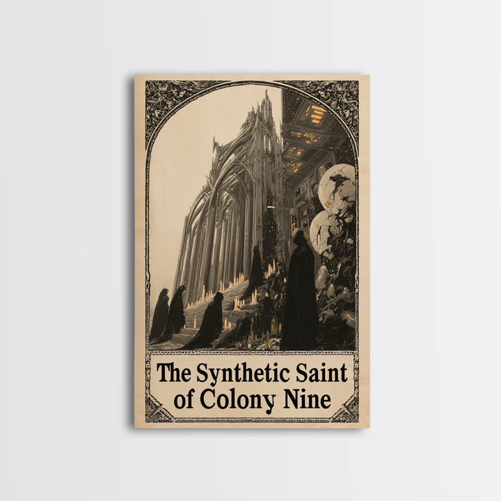The Synthetic Saint Of Colony Nine, English Language Horror Movie Poster, Decadent Line Art, Gothic Cinema Wall Art