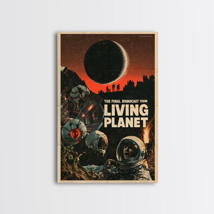The Final Broadcast From The Living Planet, English Language Horror Movie Poster, 1960s Horror Art, Gothic Cinema Wall Art, Canvas Print